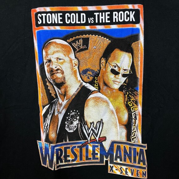 WWE Stone Cold Steven Austen vs Dwayne The Rock Johnson T-Shirt XL - Picture 2 of 4